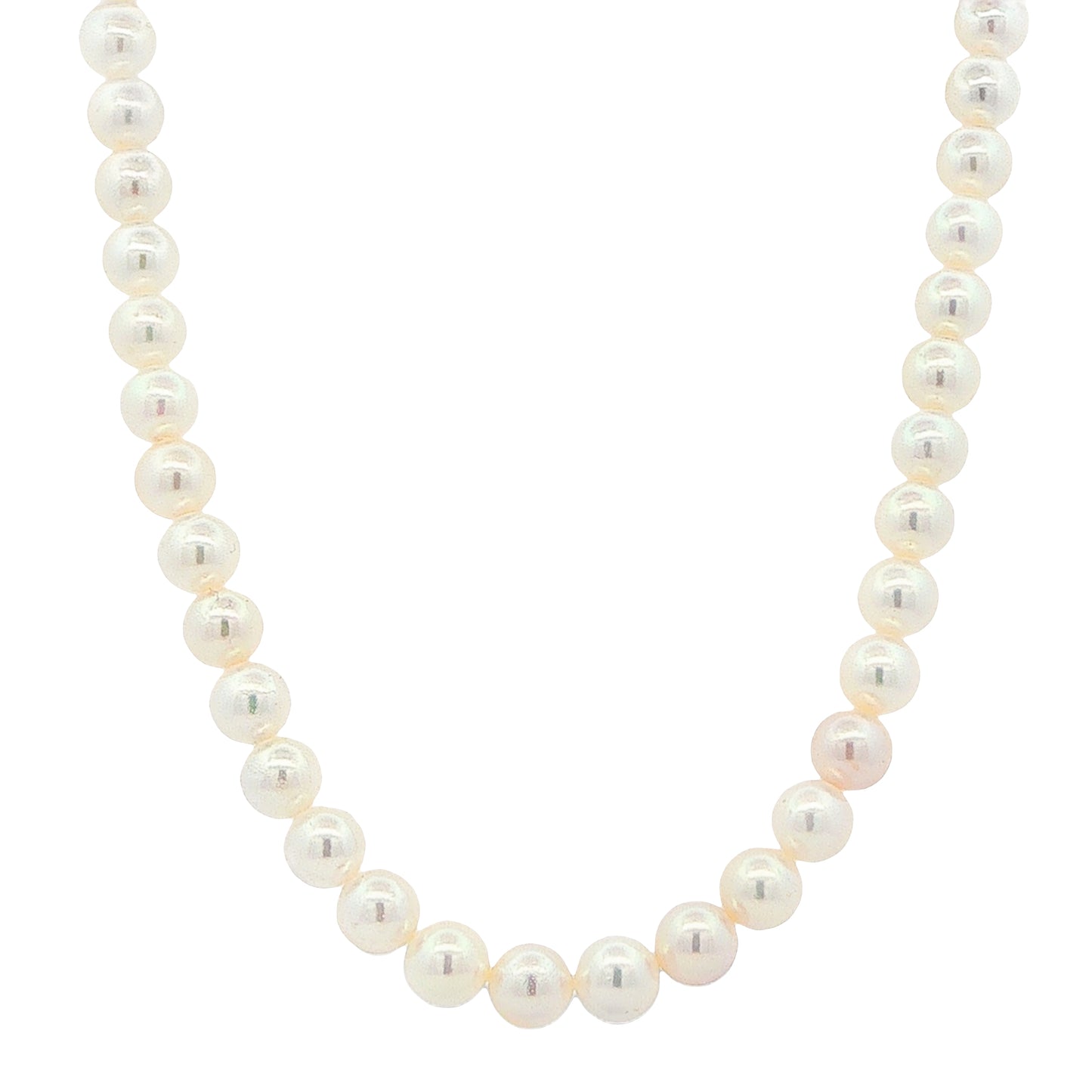 Yellow Gold Akoya String of Pearls : 7-7.5mm