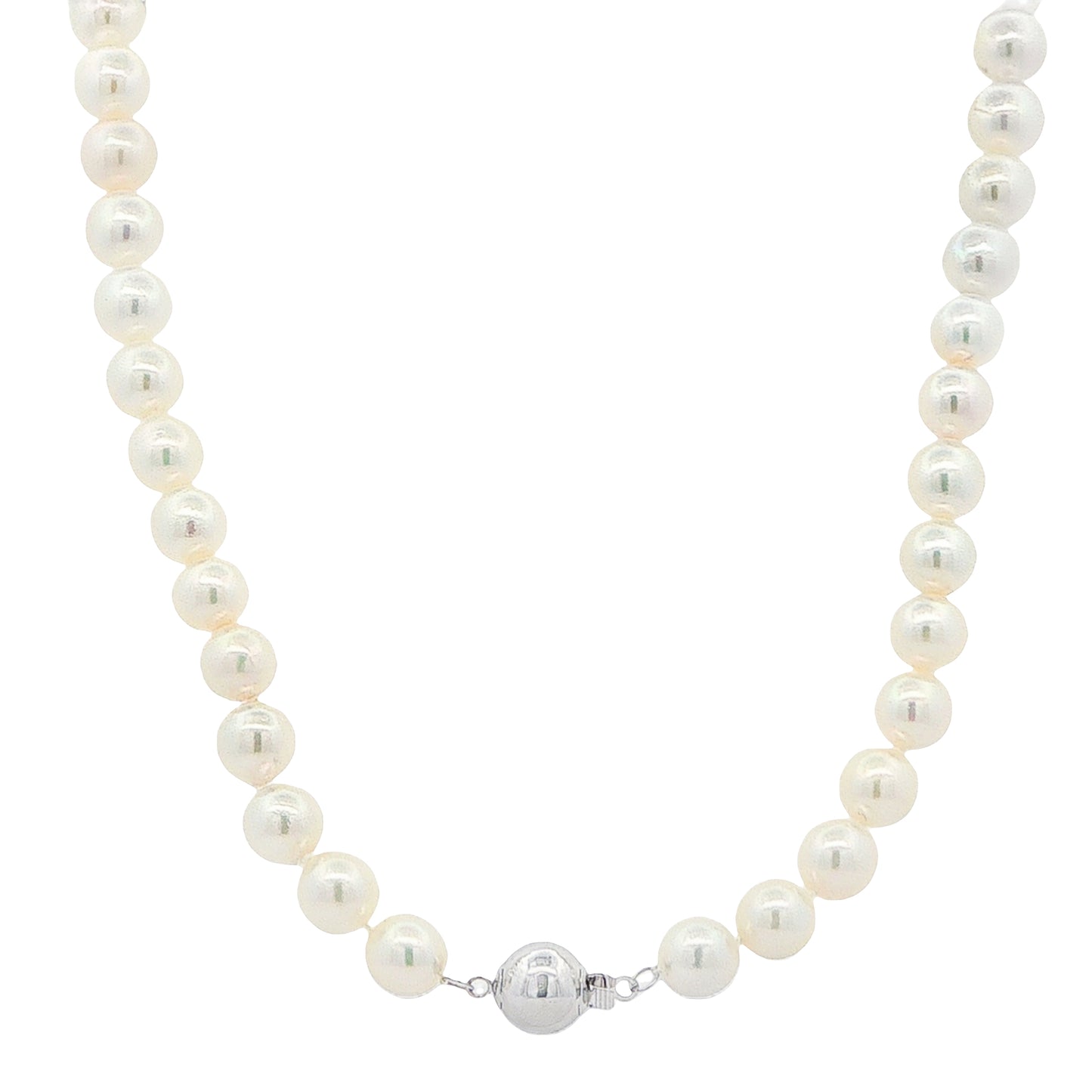 White Gold Akoya String of Pearls : 7-7.5mm