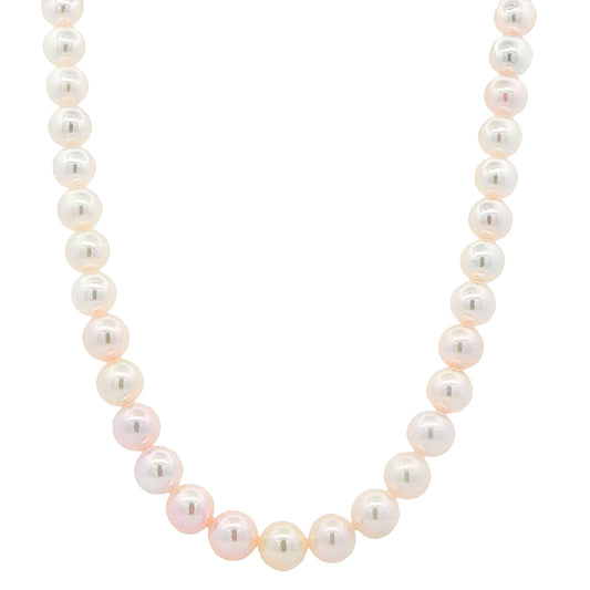 Yellow Gold Akoya String of Pearls : 8-8.5mm