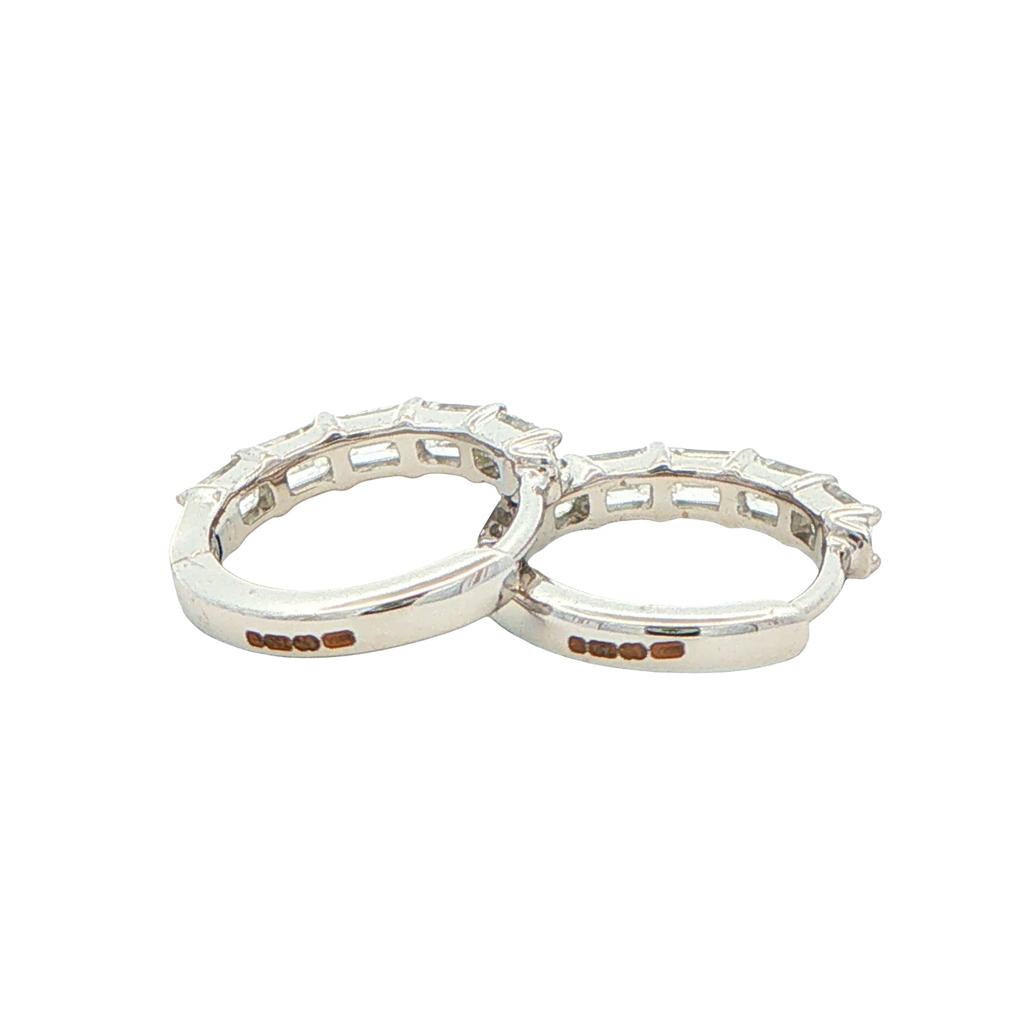 Emerald Cut Diamond Hoop Earrings - 0.93cts