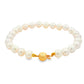 Yellow Gold Akoya String of Pearl Bracelet : 6-6.5mm