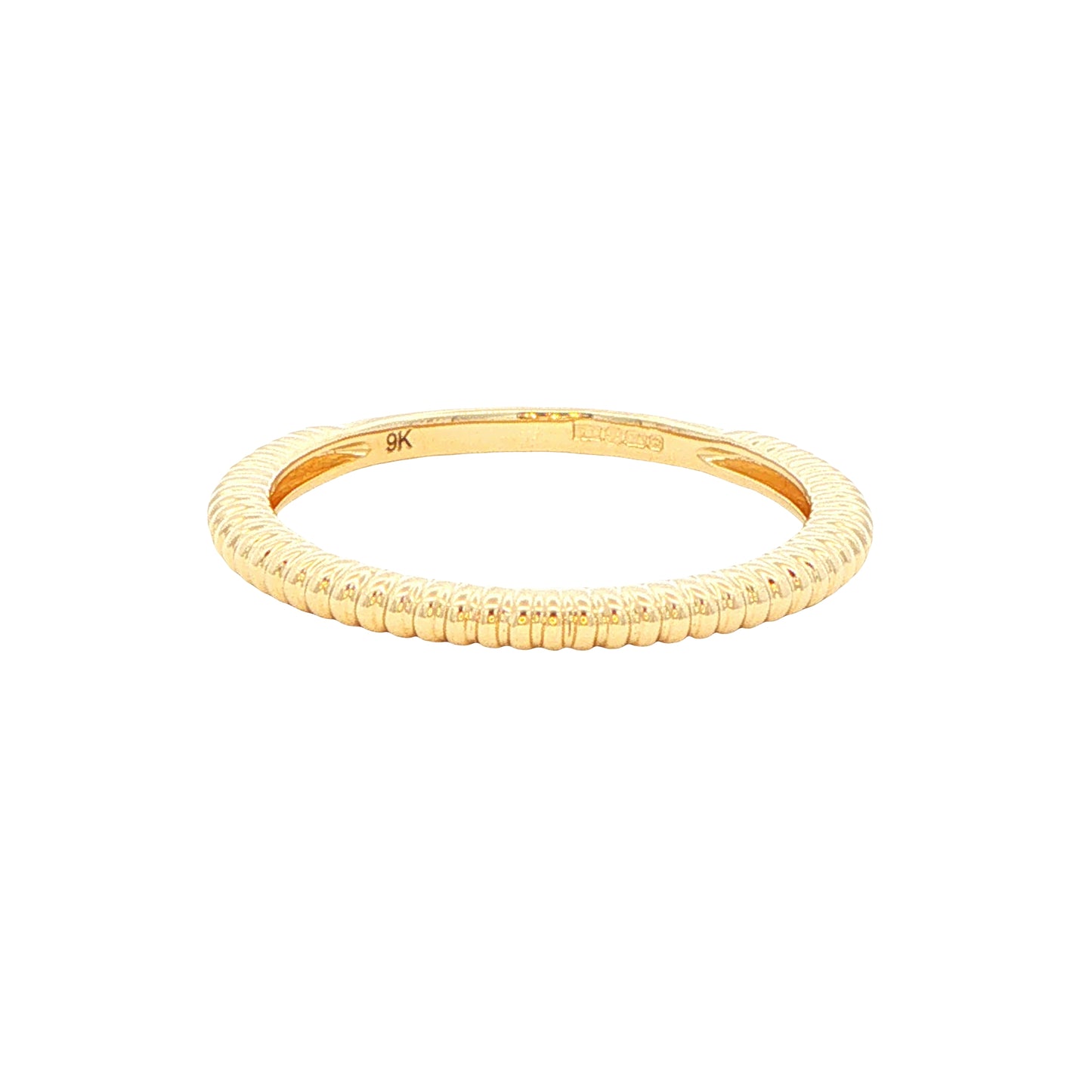 Yellow Gold 1.5mm Ridged Texture Dress Ring