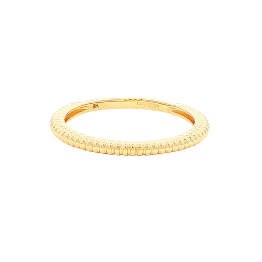 Yellow Gold 1.5mm Ridged Texture Dress Ring Gardiner Brothers