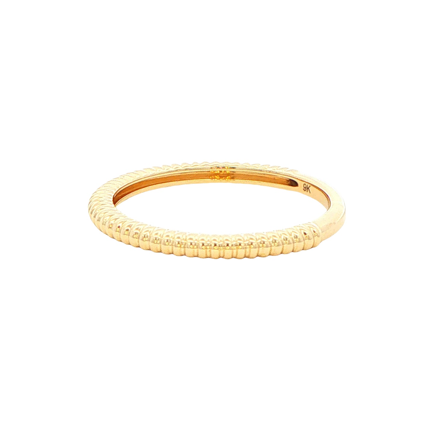 Yellow Gold 1.5mm Ridged Texture Dress Ring