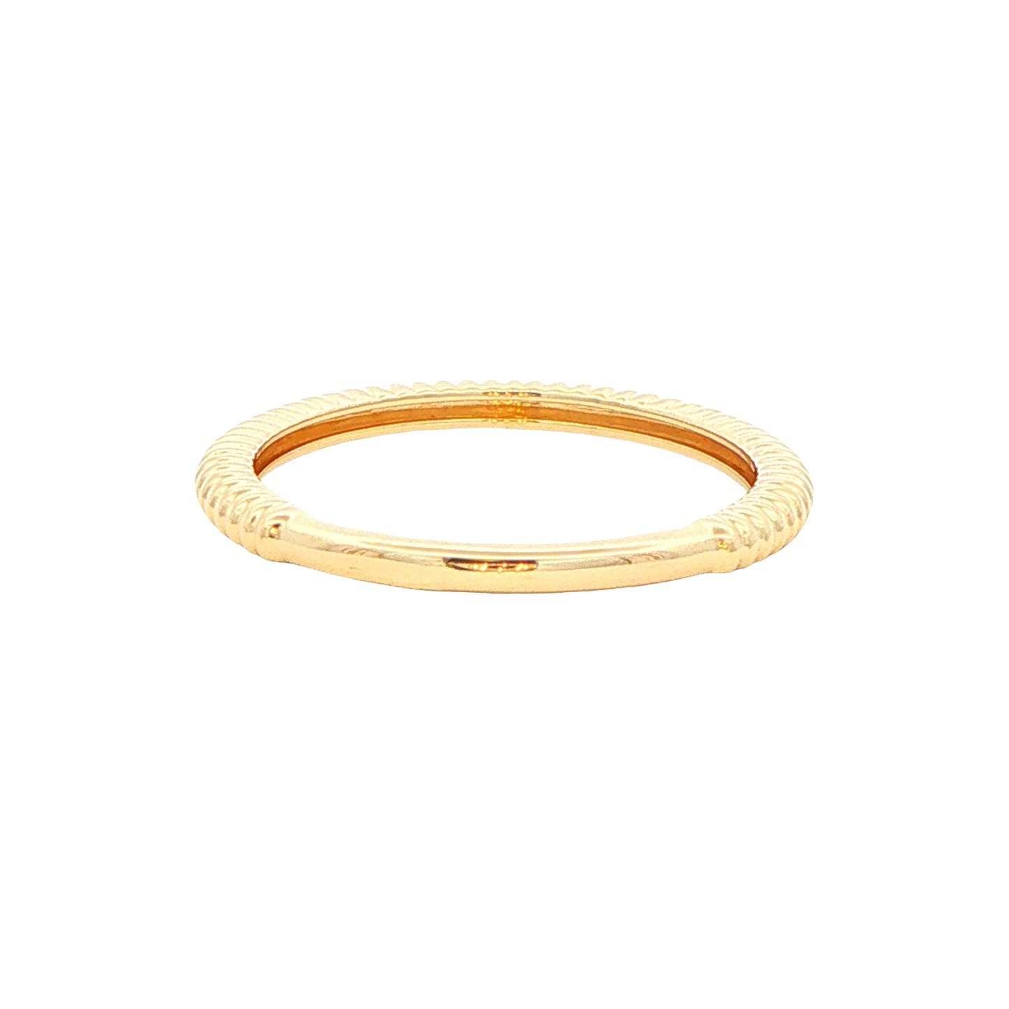 Yellow Gold 1.5mm Ridged Texture Dress Ring