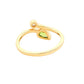 Yellow Gold Peridot and Diamond 2 Stone Ring