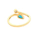 Yellow Gold London Blue Topaz and Diamond 2 Stone Ring