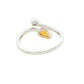 White Gold Citrine and Diamond 2 Stone Ring