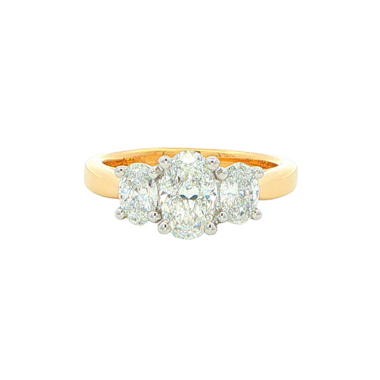 Lab Grown Oval Diamond 3 Stone Ring - 1.05cts Gardiner Brothers