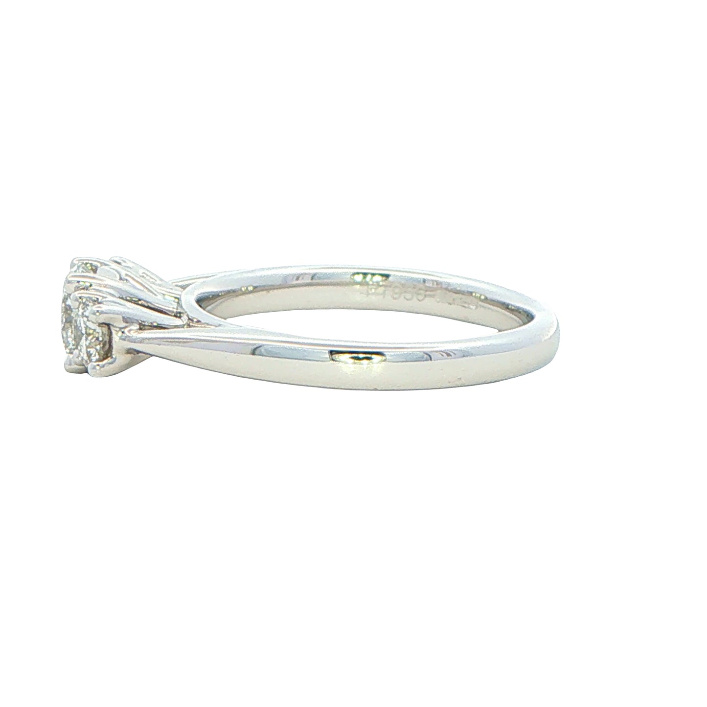 Platinum Round brilliant cut diamond 3 stone ring - 0.84cts Gardiner Brothers