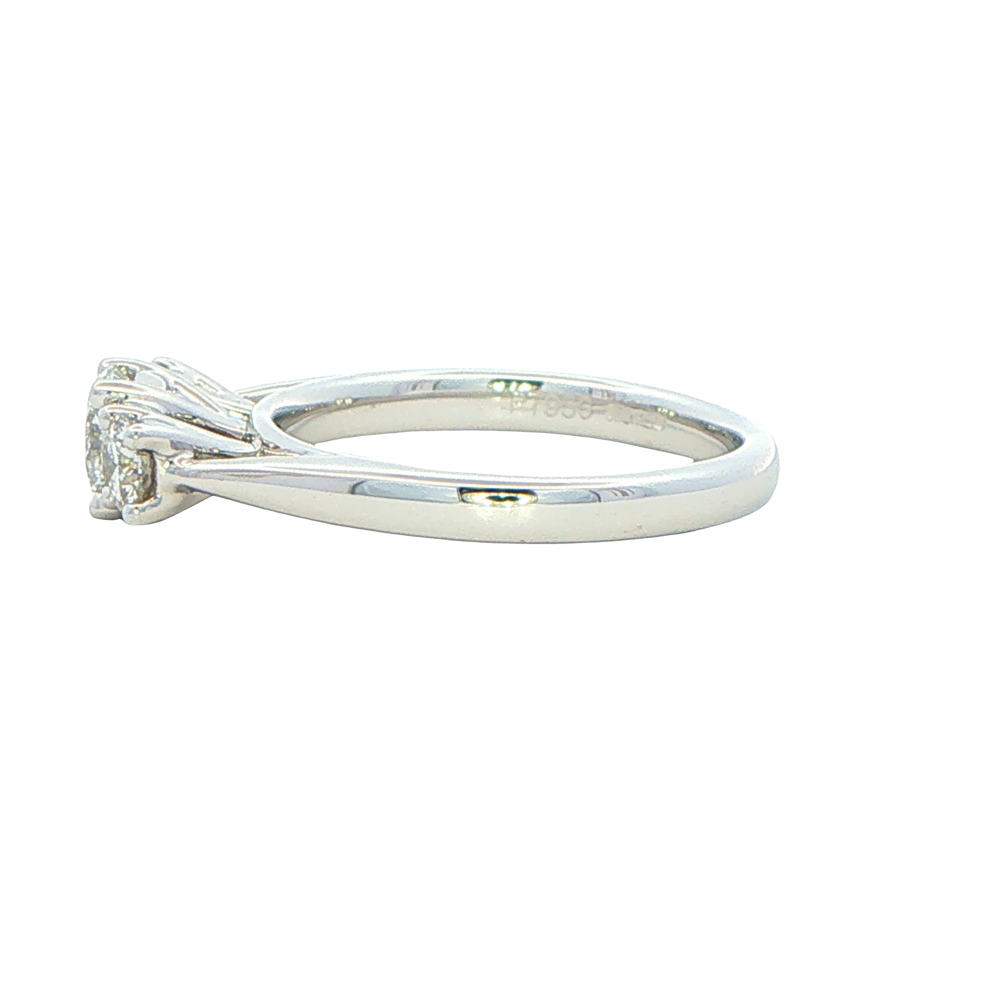 Platinum Round brilliant cut diamond 3 stone ring - 0.84cts Gardiner Brothers