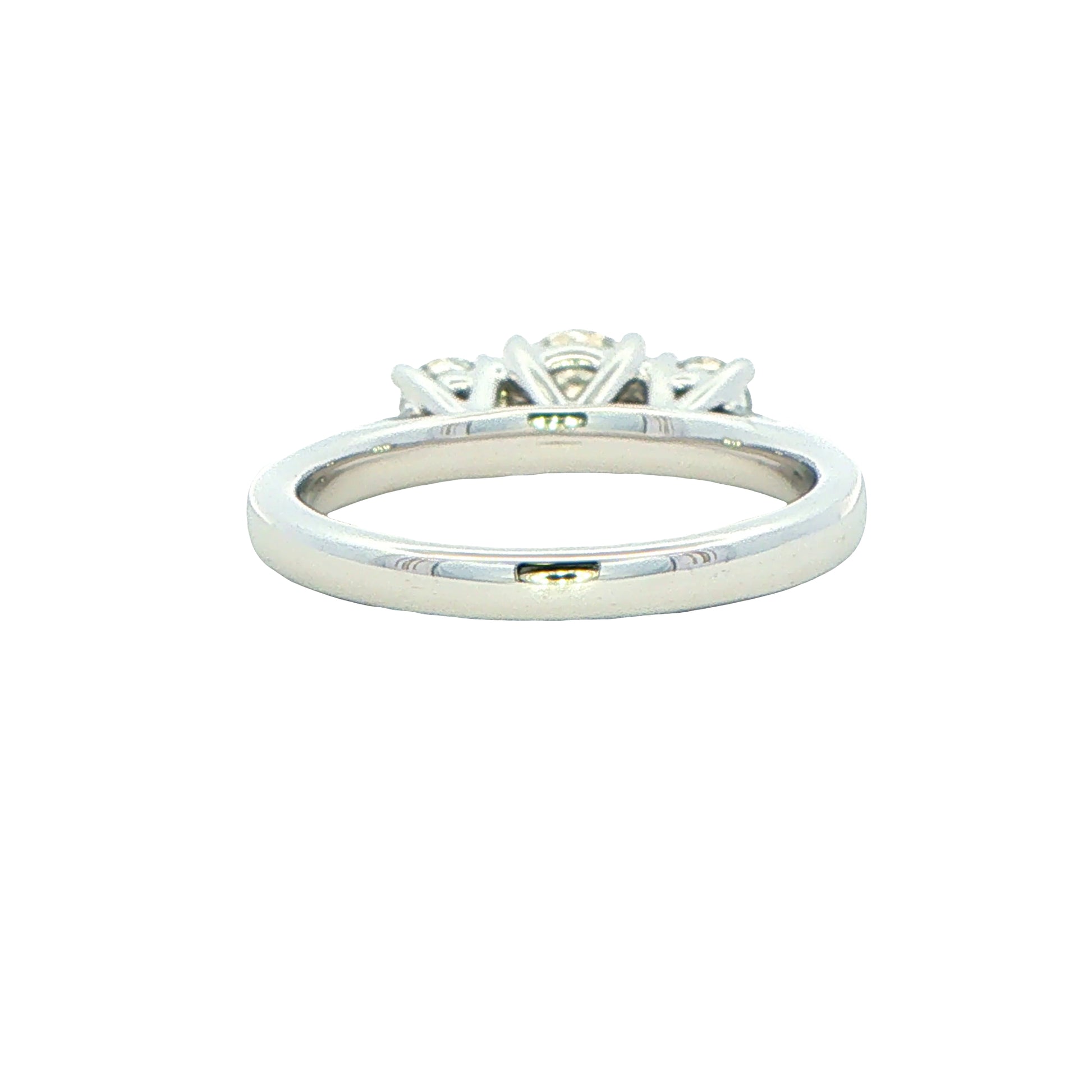 Platinum Round brilliant cut diamond 3 stone ring - 0.84cts Gardiner Brothers