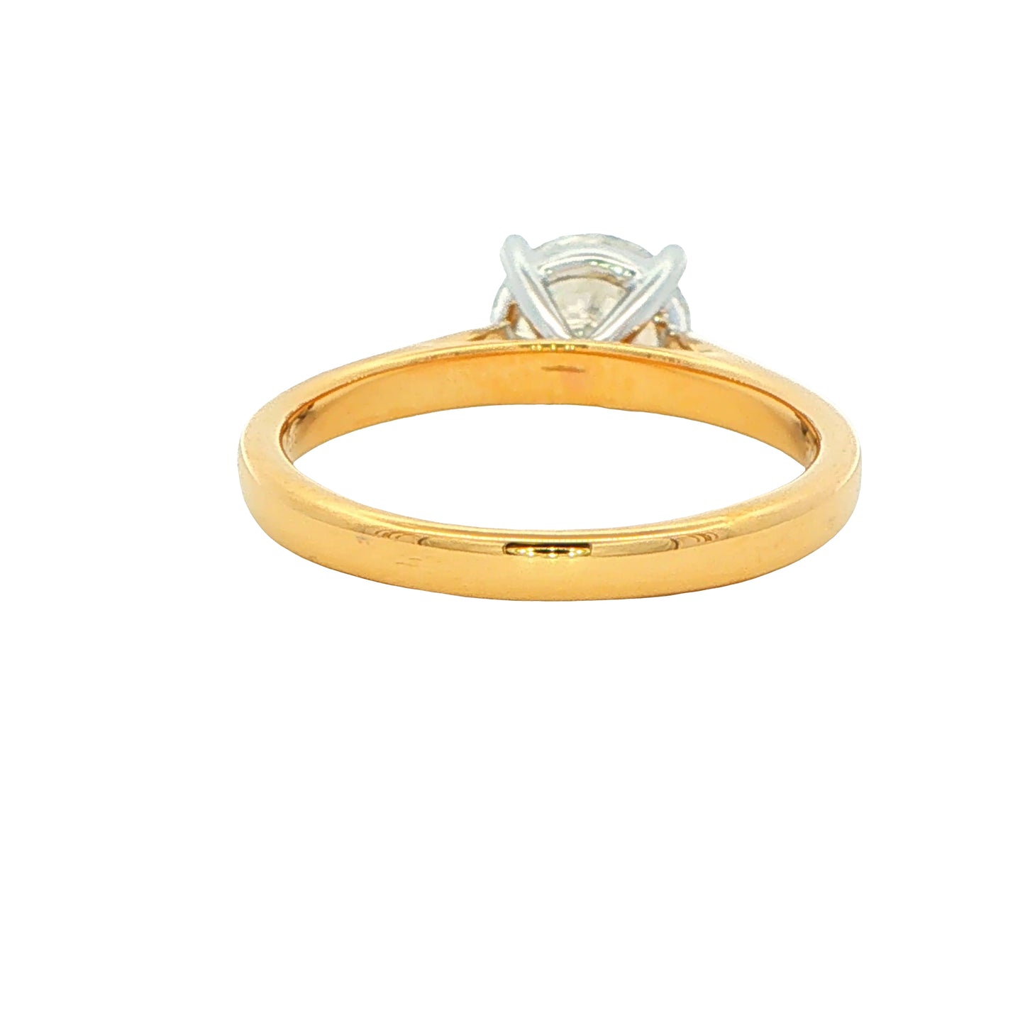Yellow Gold Round Brilliant Cut Diamond Solitaire Ring - 1.50cts