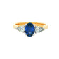 Oval Sapphire and Pear Shaped Diamond 3 Stone Ring Gardiner Brothers