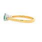 Oval Emerald and round brilliant cut Diamond 3 Stone Ring gardiner-brothers