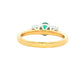 Oval Emerald and round brilliant cut Diamond 3 Stone Ring gardiner-brothers