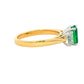 Oval Shaped Emerald and Oval Diamond 3 stone ring Gardiner Brothers