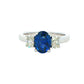 Sapphire and Diamond Oval Shaped 3 Stone