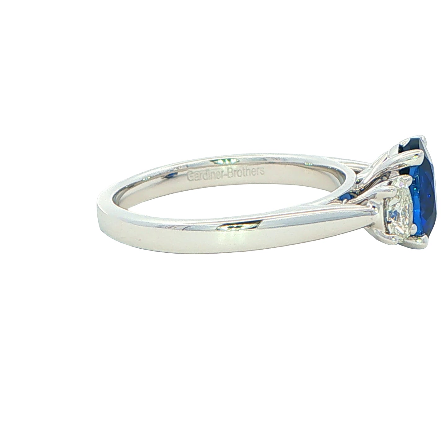 Sapphire and Diamond Oval Shaped 3 Stone