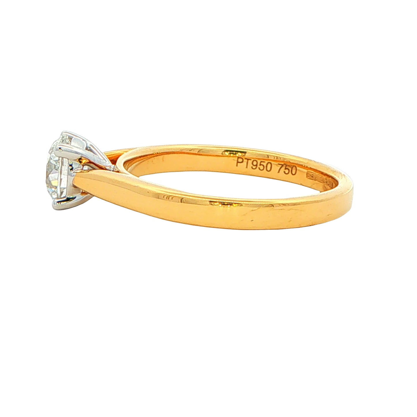 Yellow Gold Round Brilliant Cut Diamond Solitaire Ring - 0.80cts Gardiner Brothers