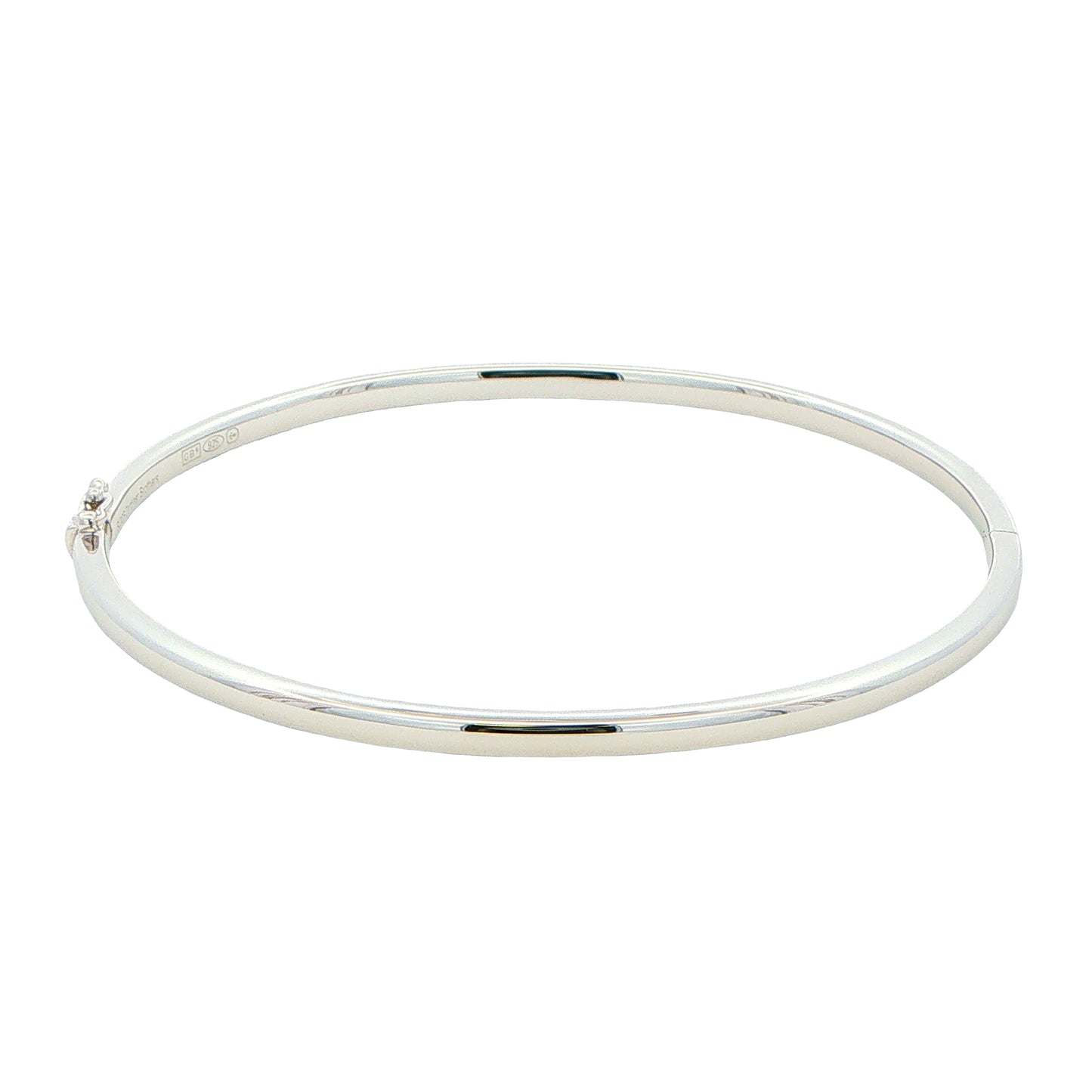 Silver 3mm Solid Bangle with a Court profile
