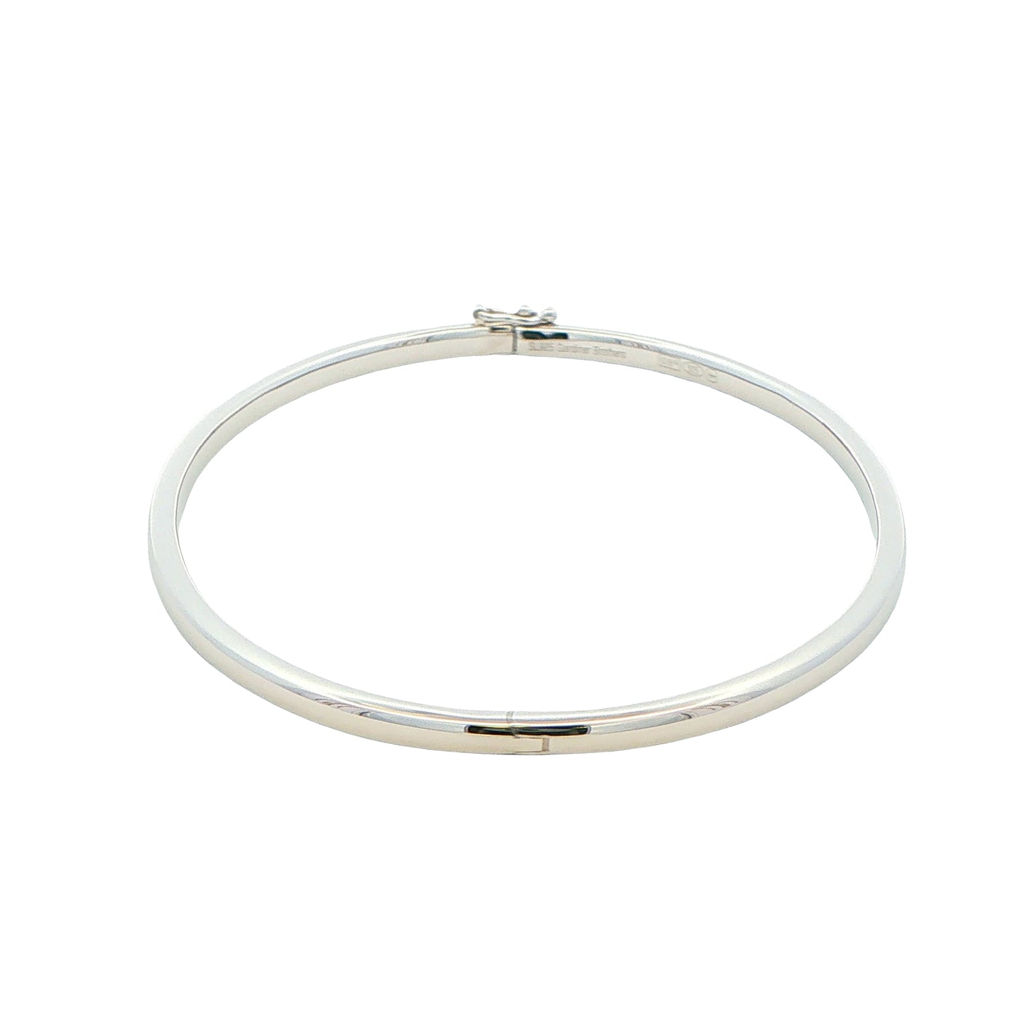 Silver 3mm Solid Bangle with a Court profile
