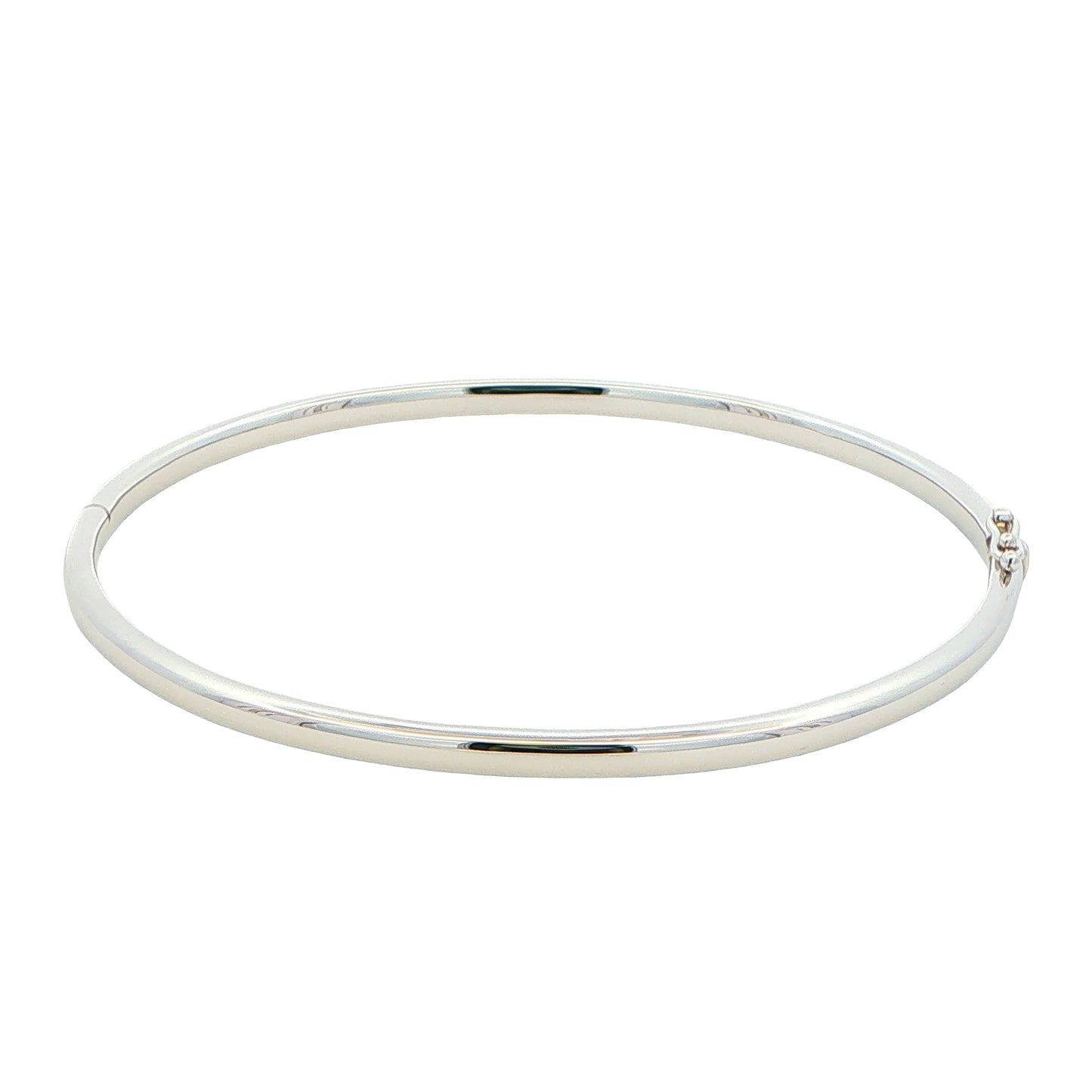 Silver 3mm Solid Bangle with a Court profile