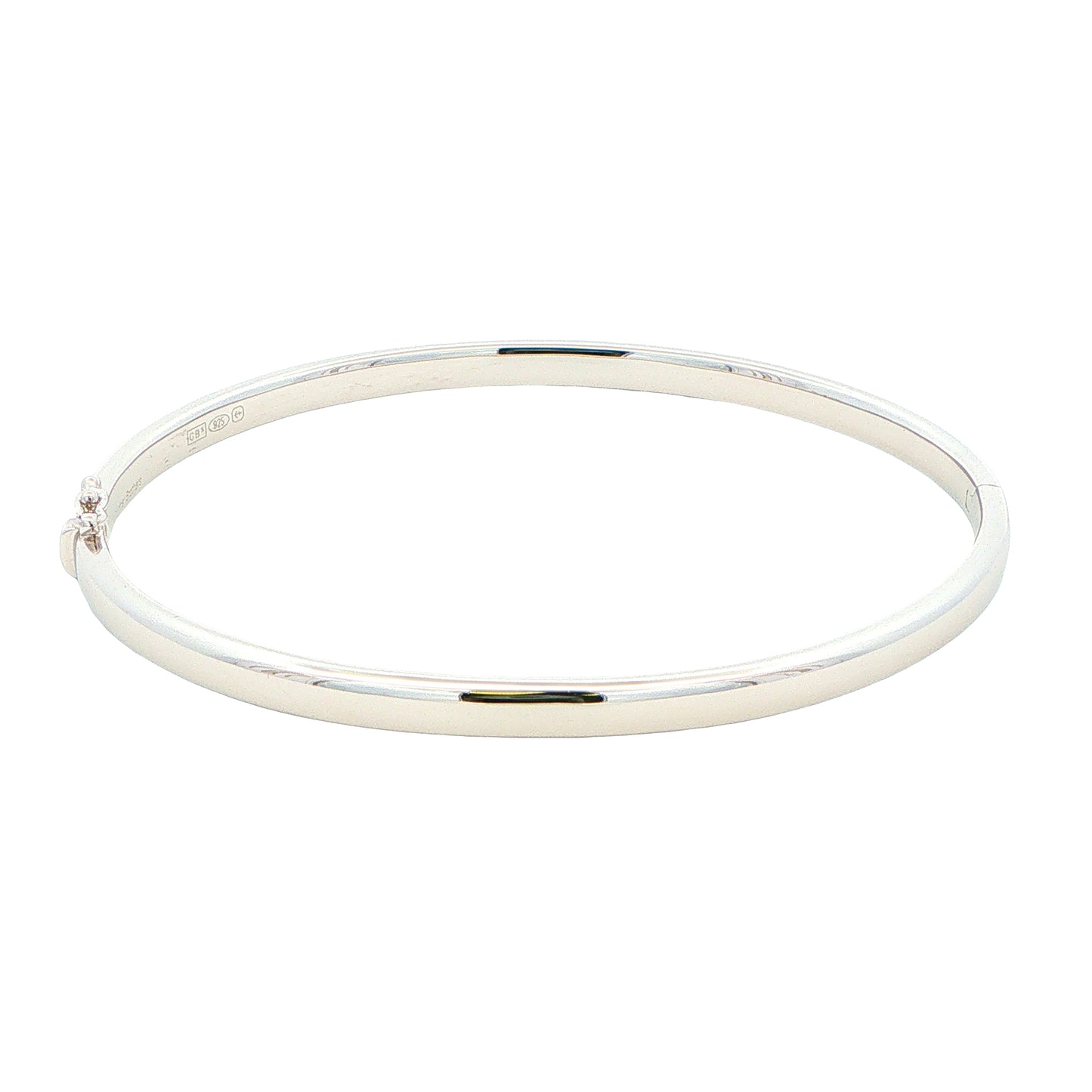 Silver 4mm Solid Bangle with a Court profile