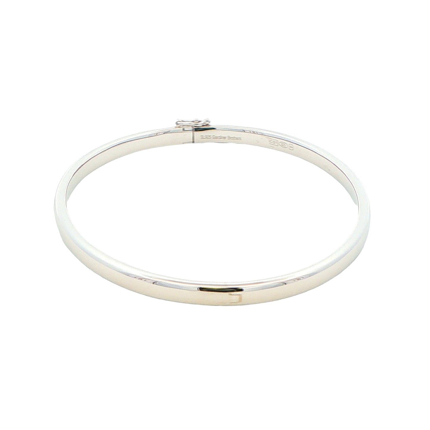 Silver 4mm Solid Bangle with a Court profile