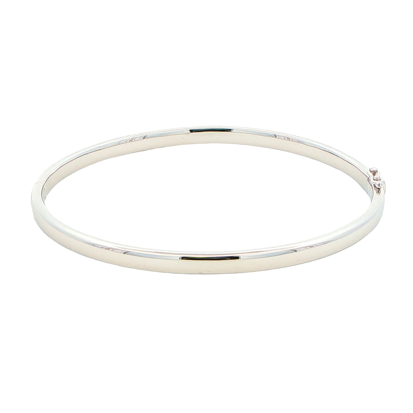 Silver 4mm Solid Bangle with a Court profile