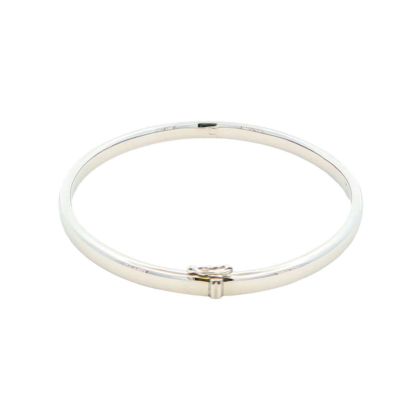 Silver 4mm Solid Bangle with a Court profile