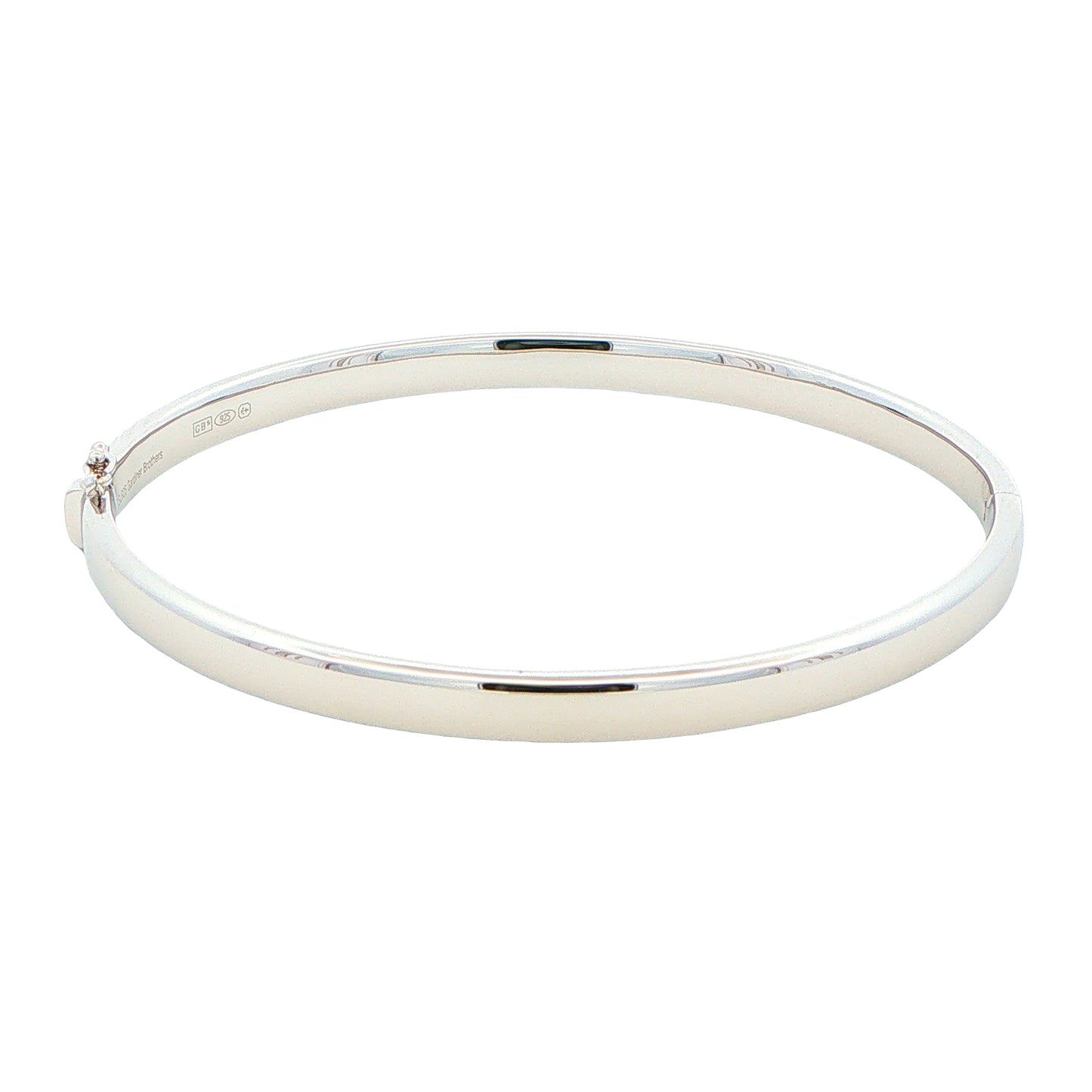 Silver 5mm Solid Bangle with a Court profile