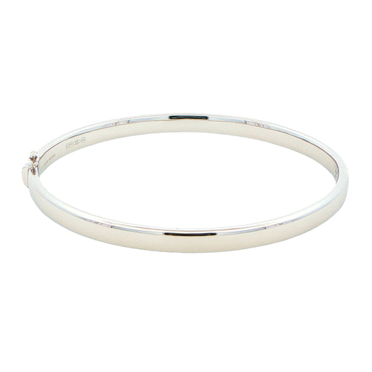 Silver 5mm Solid Bangle with a Court profile Gardiner Brothers
