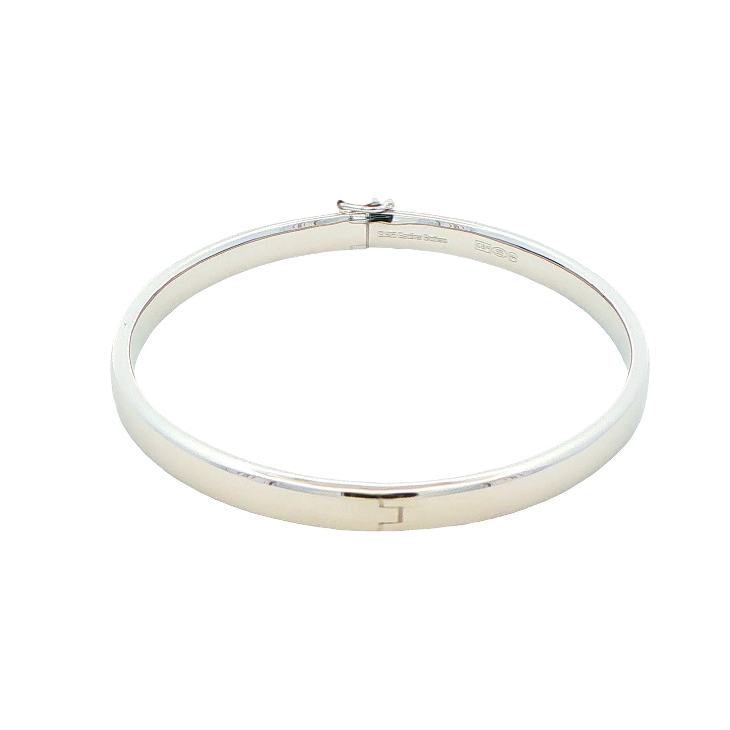 Silver 6mm Solid Bangle with a Court profile