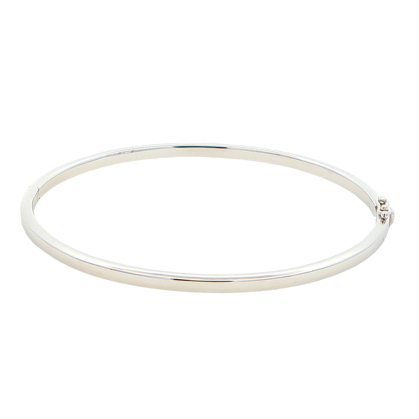 Silver 3mm Solid bangle in a flat profile with rounded edges