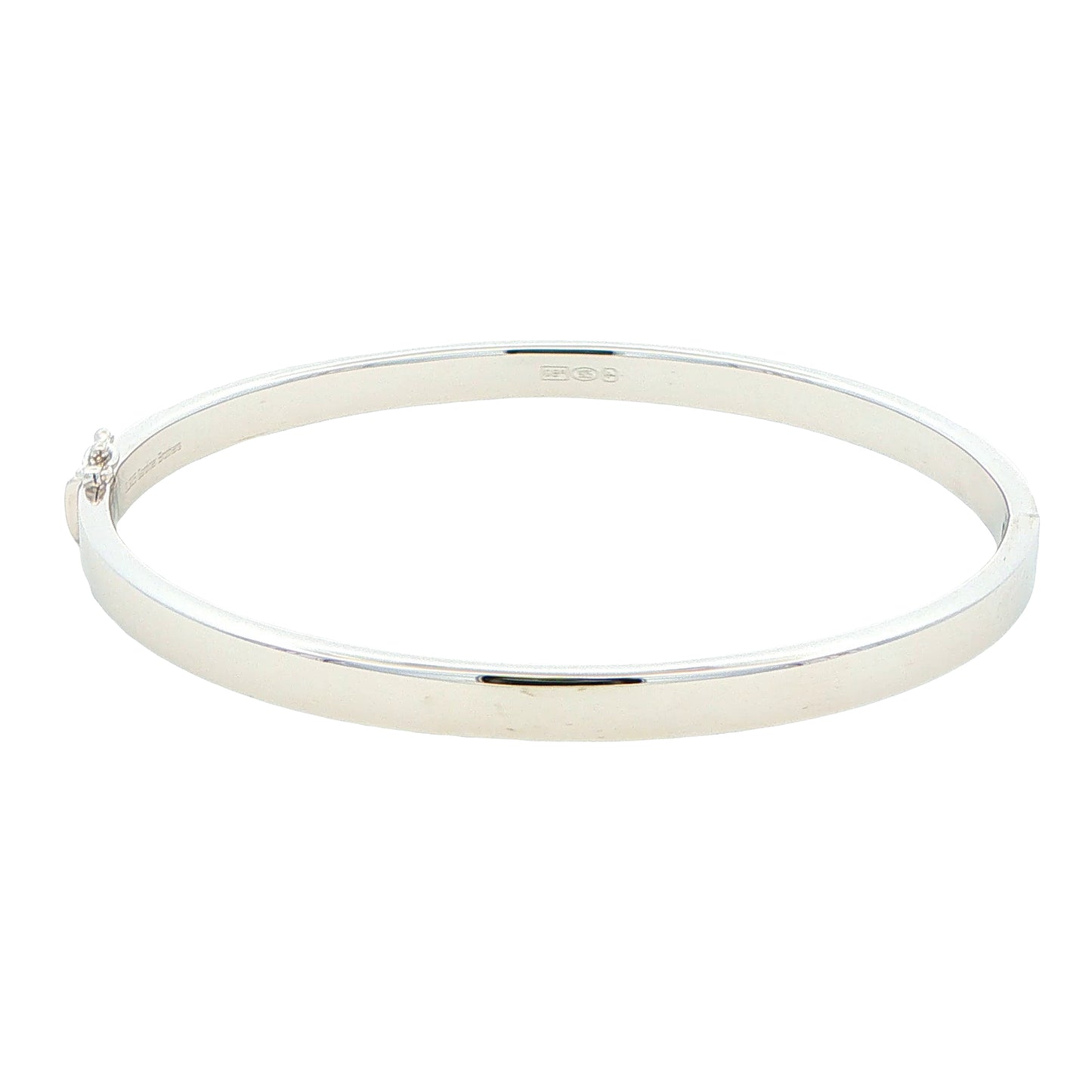 Silver 5mm Solid bangle in a flat profile with rounded edges