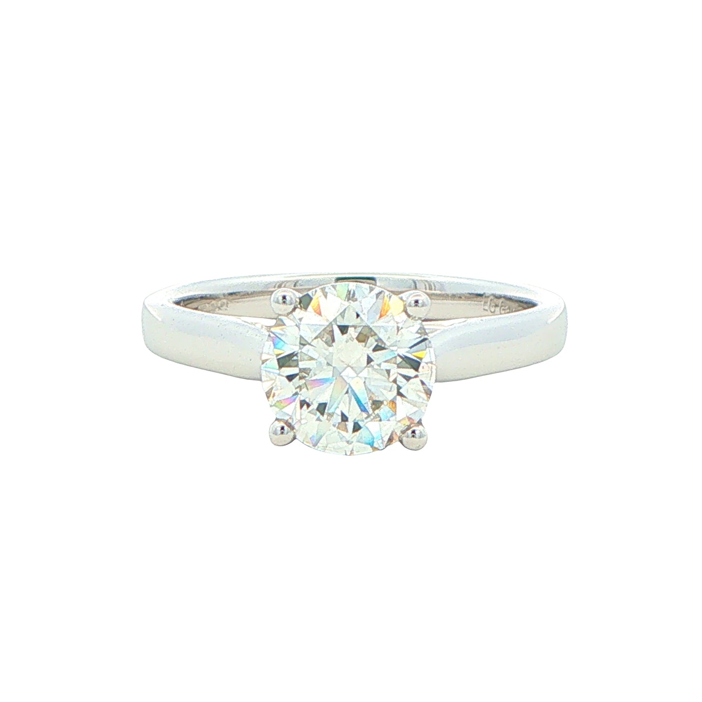 Lab Grown Round Brilliant Cut Diamond Solitaire Ring - 1.50cts
