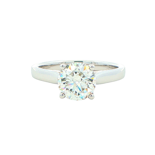 Lab Grown Round Brilliant Cut Diamond Solitaire Ring - 1.50cts