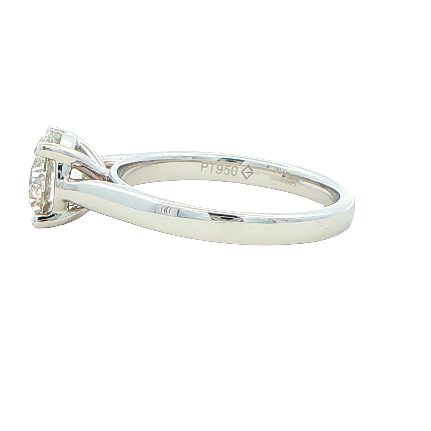 Lab Grown Round Brilliant Cut Diamond Solitaire Ring - 1.50cts