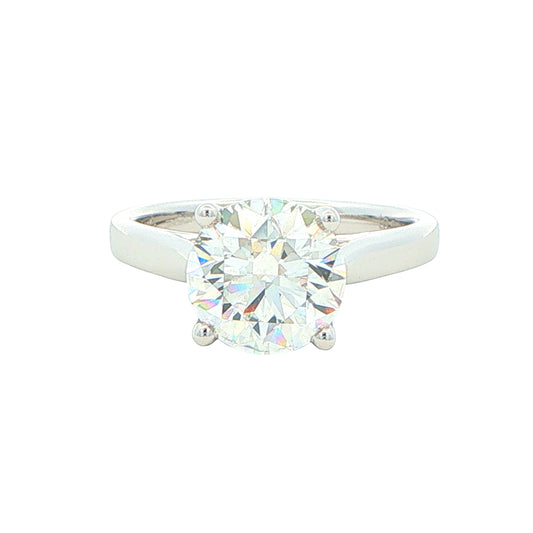 Lab Grown Round Brilliant Cut Diamond Solitaire Ring - 2.50cts