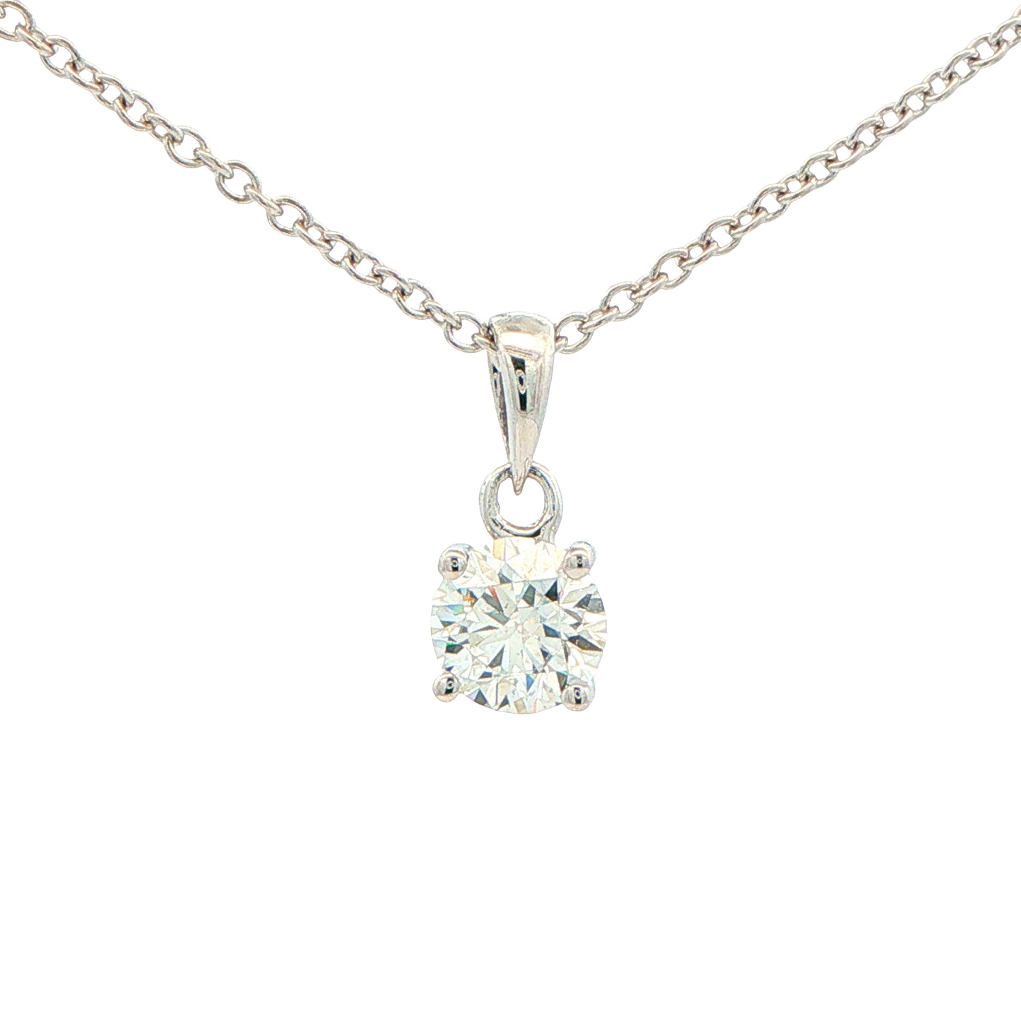 Round Brilliant Cut Diamond Solitaire Pendant - 0.80cts Gardiner Brothers