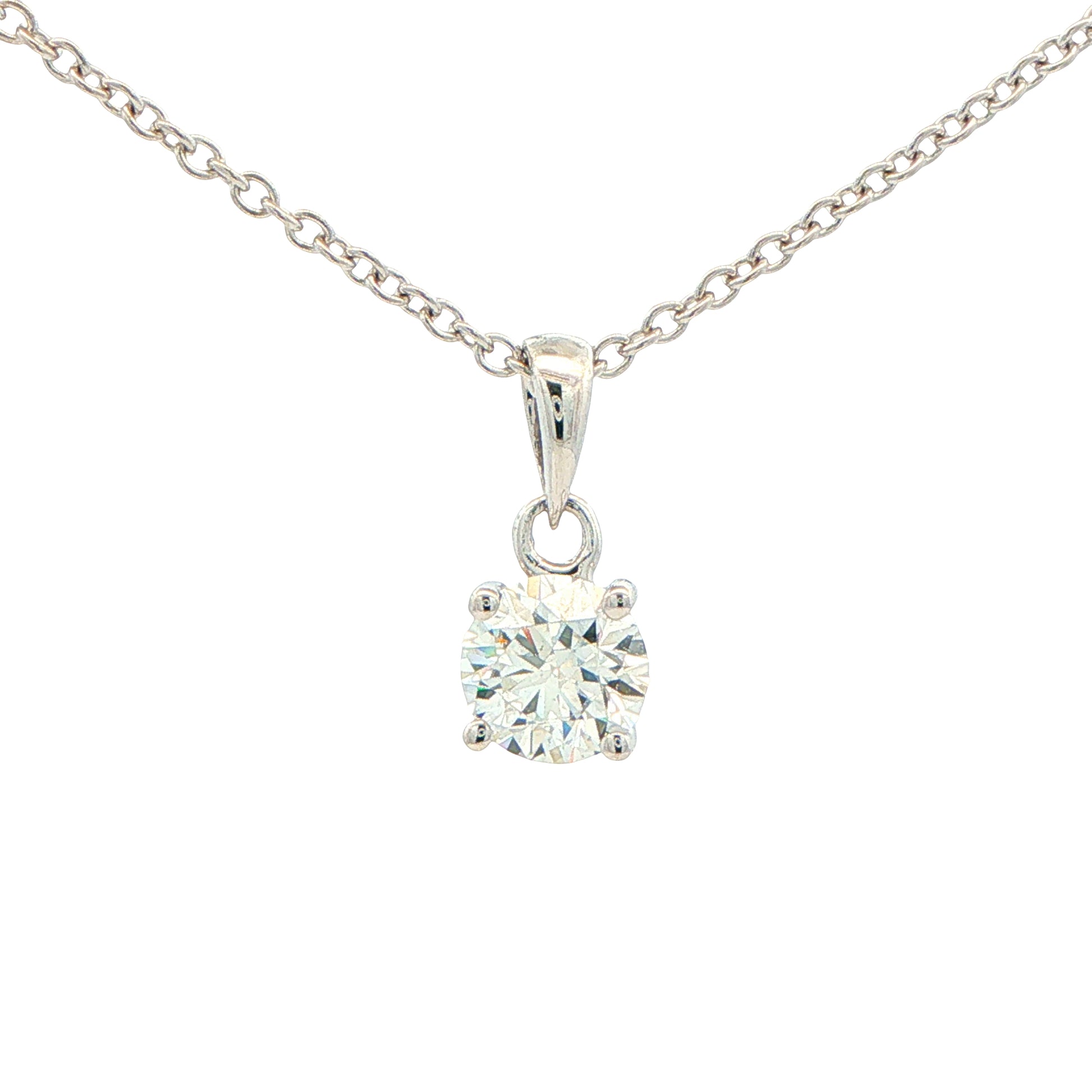 Round Brilliant Cut Diamond Solitaire Pendant - 0.80cts Gardiner Brothers