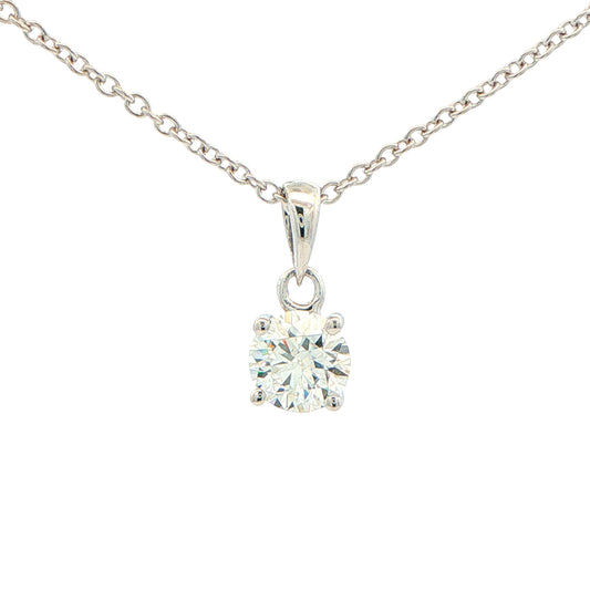 Round Brilliant Cut Diamond Solitaire Pendant - 0.80cts