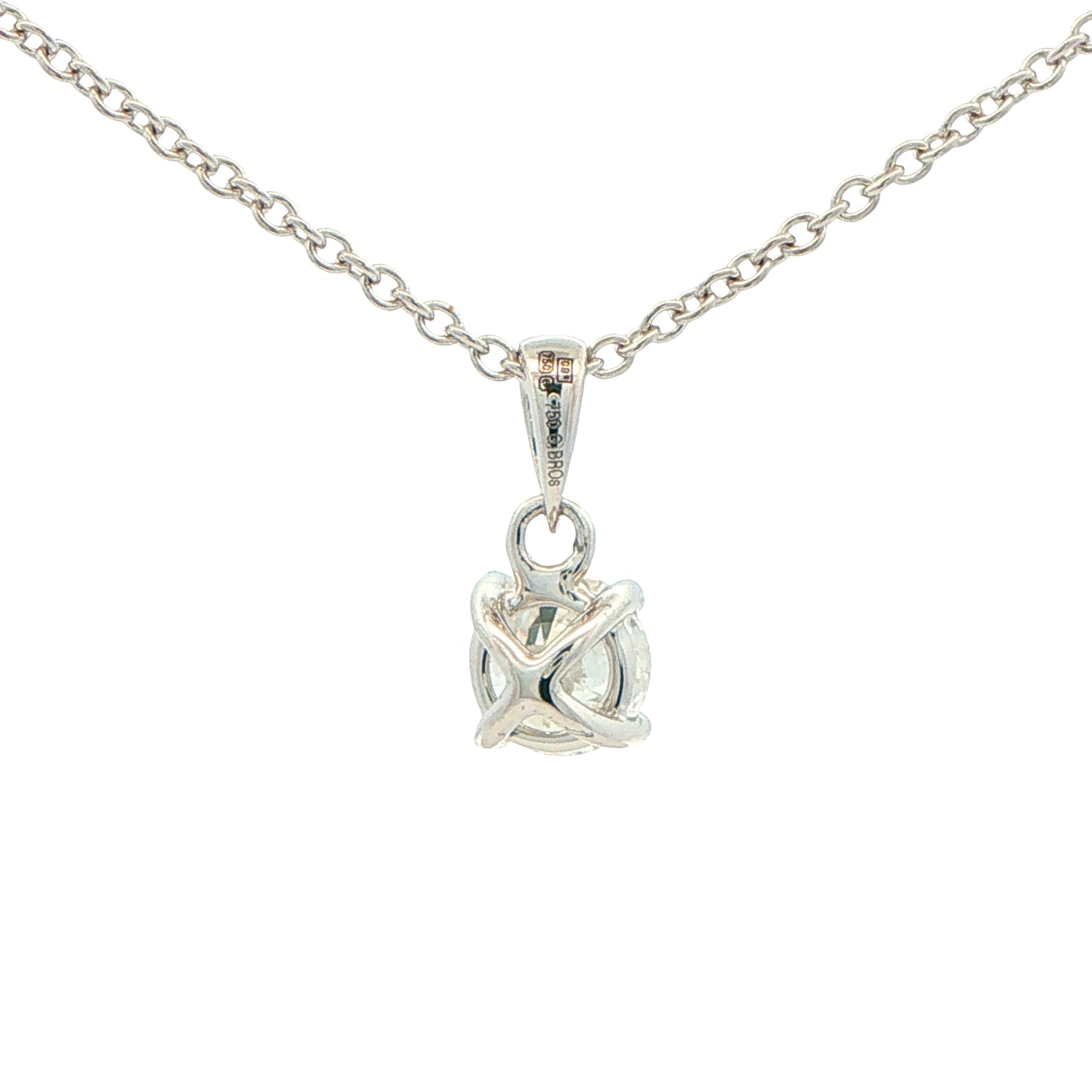 Round Brilliant Cut Diamond Solitaire Pendant - 0.80cts Gardiner Brothers