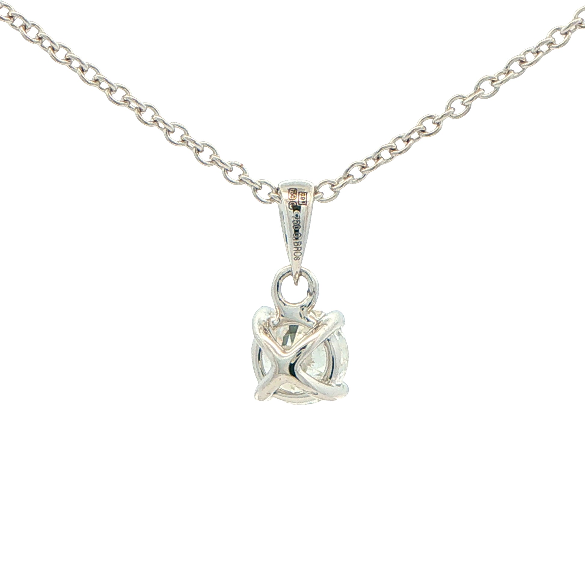 Round Brilliant Cut Diamond Solitaire Pendant - 0.80cts Gardiner Brothers