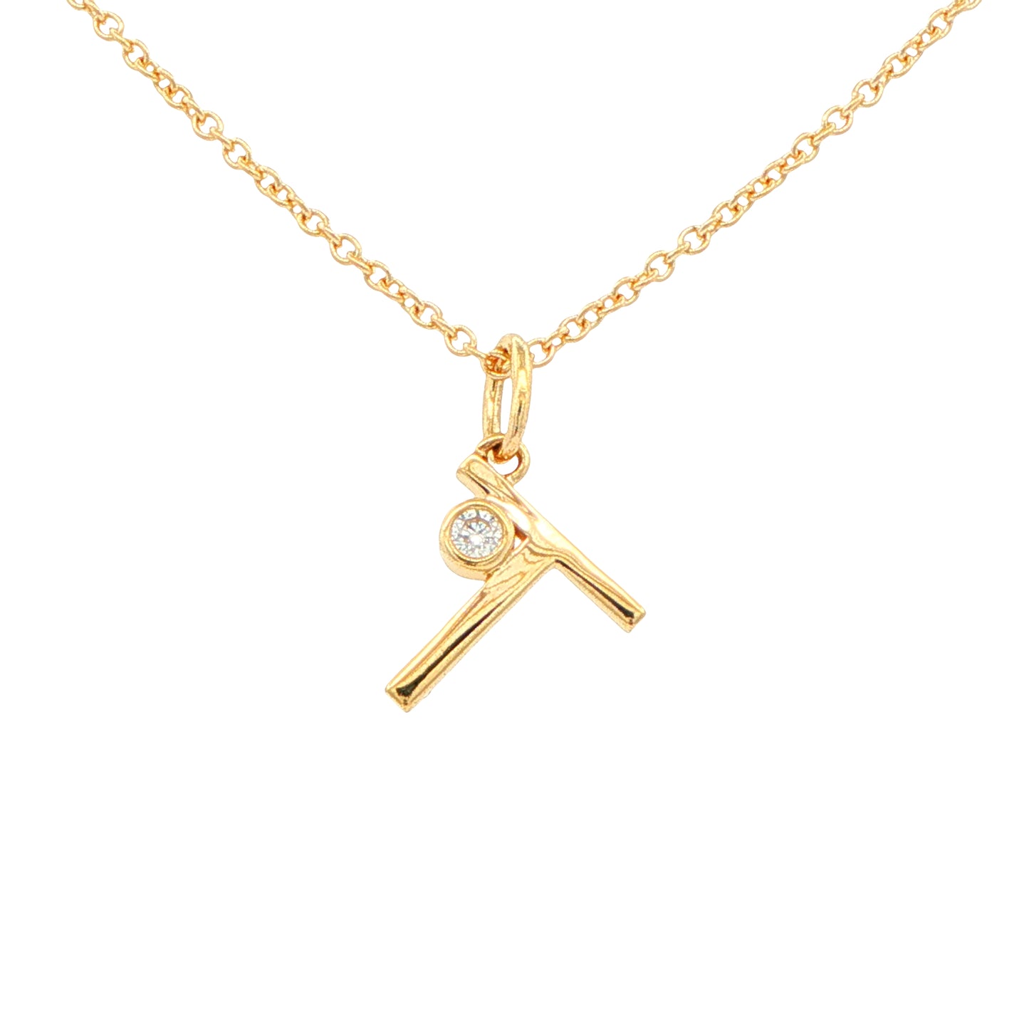 Round Brilliant Cut Diamond Set 'Initial' Pendants