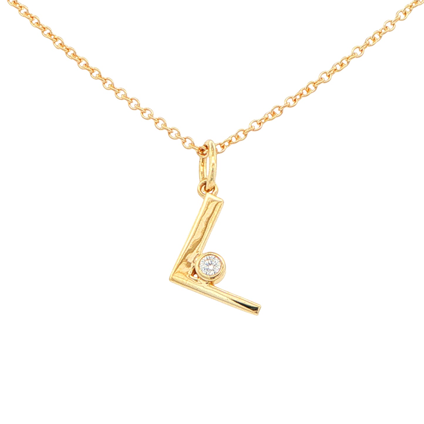 Round Brilliant Cut Diamond Set 'Initial' Pendants