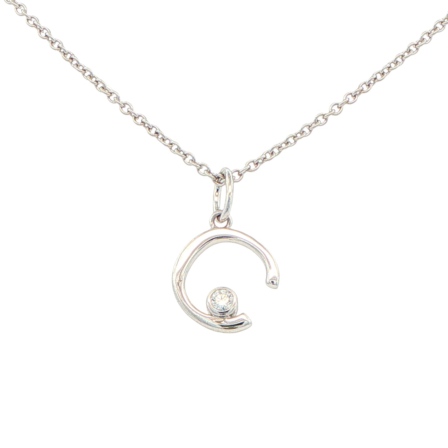 Round Brilliant Cut Diamond Set 'Initial' Pendants