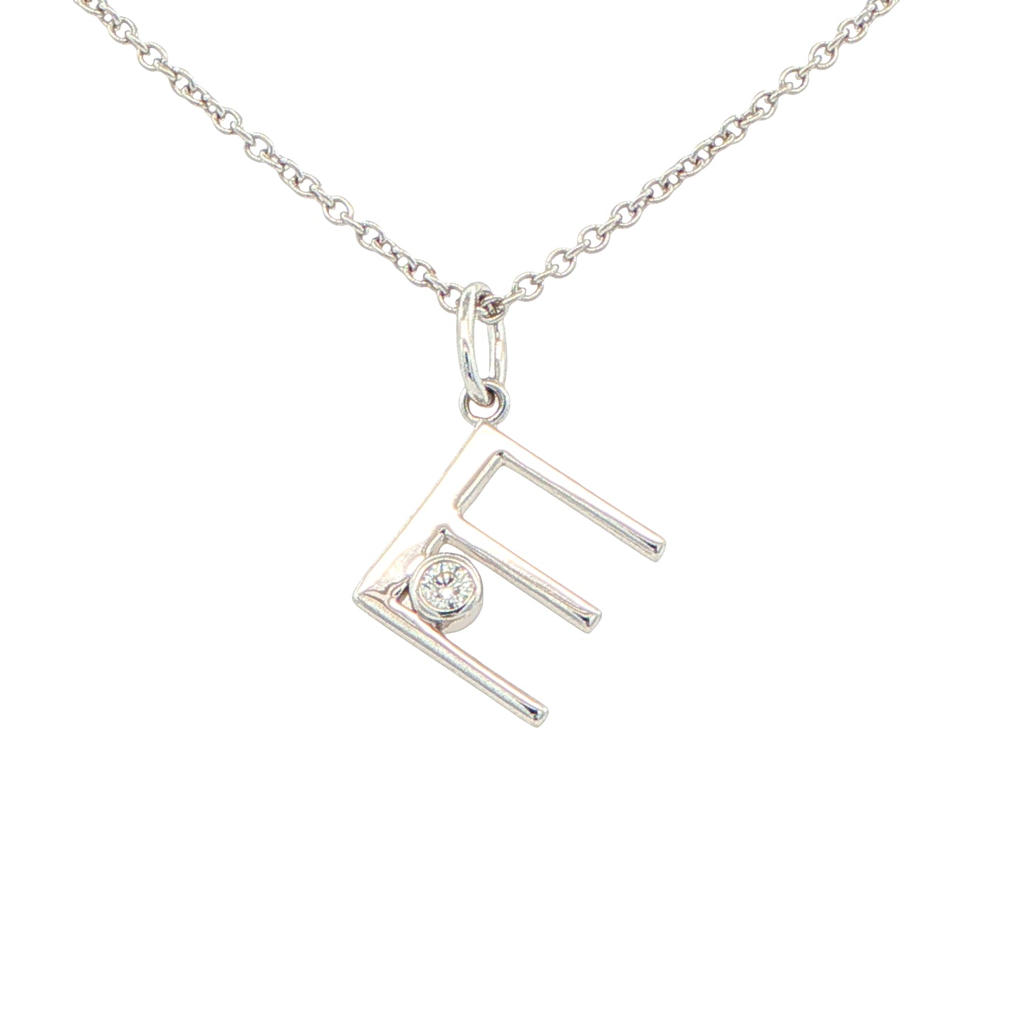 Round Brilliant Cut Diamond Set 'Initial' Pendants