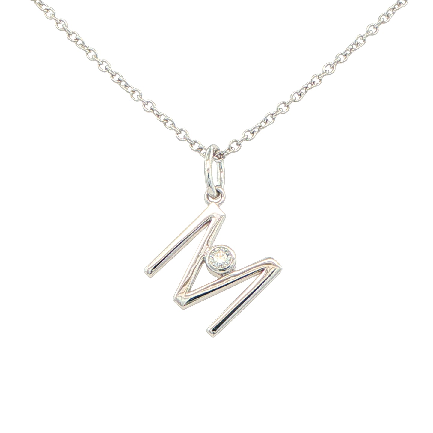 Round Brilliant Cut Diamond Set 'Initial' Pendants